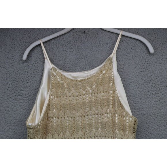 Vintage ALGO Crochet Sheer Maxi Dress-12-Lined with Satin-Cottagecore-Y2K - Picture 8 of 9